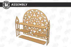 3D Wooden Gothic Display Shelf Laser Cut | Gothic Shelf |CNC Product Image 3