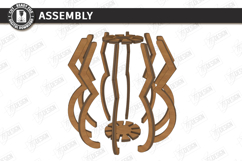 Wooden Wildflowers Vase Stand Laser Cut | 3D Layered Vase Product Image 3