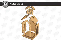 3D Layered Wooden Prayer Shrine Laser Cut | Display Stand Product Image 3