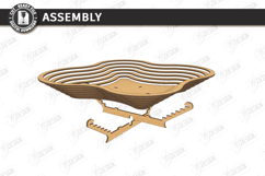 Layered Contour Bowl Laser Cut | 3D Fruit Basket | Kitchen Product Image 3