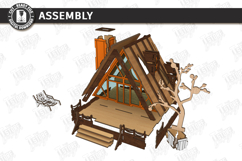 3D A-Frame House Nightlight Laser Cut | Miniature House SVG Product Image 3