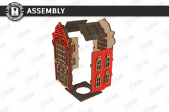 Christmas Village Nightlight Laser Cut | 3D House Lantern Product Image 2