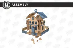 House in Clouds Mobile Laser Cut | Hanging Nursery Mobile Product Image 4