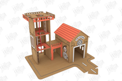 Wooden Fire Station Playset Laser Cut | Kids Laser | Toys Product Image 7