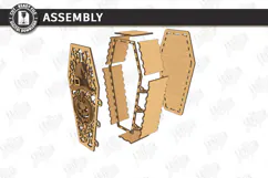 Wooden Halloween Coffin Candy Box Laser Cut | 3D Treat Box Product Image 3