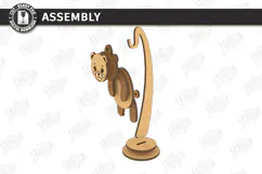 Wiggly Animal Laser Cut | Swinging Animal Figurine | Bear Product Image 3