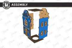 Christmas Village Nightlight Laser Cut | 3D House Lantern Product Image 2