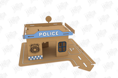3D Wooden Police Station Playset Laser Cut | Kids Laser Product Image 9