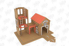 Wooden Fire Station Playset Laser Cut | Kids Laser | Toys Product Image 8