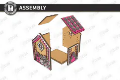 3D Christmas Gingerbread House Laser Cut | Christmas House Product Image 3