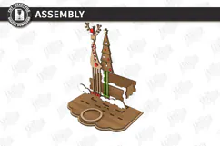3D Christmas Shelf Decor Candle Holder Laser Cut | Holidays Product Image 3