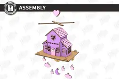 House in Clouds Mobile Laser Cut | Hanging Nursery Mobile Product Image 4