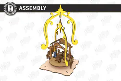 Christmas Kinetic Toy Laser Cut | 3D Nativity Scene | CNC Product Image 3