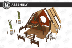 3D A-Frame House Nightlight Laser Cut | Miniature House SVG Product Image 2