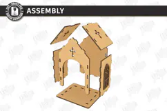 3D Layered Wooden Prayer Shrine Laser Cut | Display Stand Product Image 3
