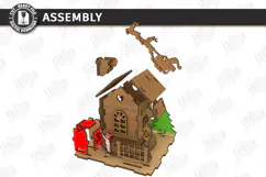 Christmas Kinetic Toy Laser Cut | 3D Santa Sleigh Laser |CNC Product Image 4