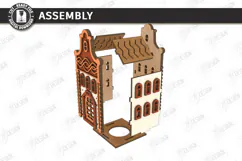 Christmas Village Nightlight Laser Cut | 3D House Lantern Product Image 2