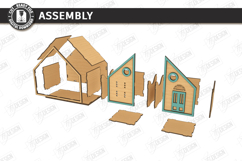 3D House Organizer Laser Cut | Storage Box | Village Cottage Product Image 3