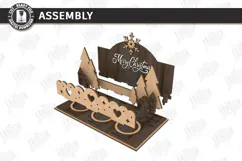3D Christmas Shelf Decor Candle Holder Laser Cut | Holidays Product Image 3