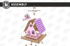 House in Clouds Mobile Laser Cut | Hanging Nursery Mobile Product Image 4