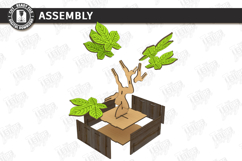 Wooden Plant Coaster Laser Cut | Leaf Cup Mat | 3D Layered Product Image 3