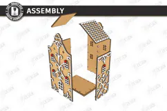 3D Christmas Gingerbread House Laser Cut | Christmas House Product Image 3