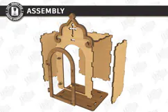 3D Layered Wooden Prayer Shrine Laser Cut | Display Stand Product Image 3