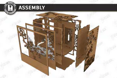 3D Decorative Wooden PC Case Cover Laser Cut | PC Accessory Product Image 5