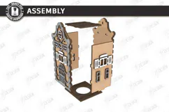 Christmas Village Nightlight Laser Cut | 3D House Lantern Product Image 2