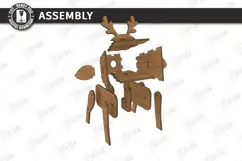 3D Wood Animal Desk Lamp Laser Cut | Deer Desk Lamp | Modern Product Image 3