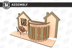 Home Planter Laser Cut | 3D Flower Planter | Home Decor SVG Product Image 3