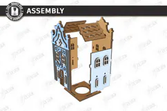 Christmas Village Nightlight Laser Cut | 3D House Lantern Product Image 4