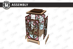 Stained Glass Floor Lamp Laser Cut Bundle | 3D Wood Lantern Product Image 28
