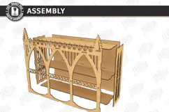 3D Wooden Gothic Display Shelf Laser Cut | Gothic Shelf |CNC Product Image 3