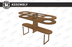 Outdoor Beer Picnic Table Laser Cut | Portable Drinks Holder Product Image 3
