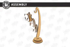 Wiggly Animal Laser Cut | Swinging Animal Figurine | Cat SVG Product Image 3