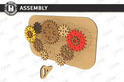 Wooden Gear Puzzle Laser Cut | Montessori Toy | Kids Laser Product Image 4