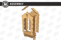 3D Layered Wooden Prayer Shrine Laser Cut | Display Stand Product Image 3