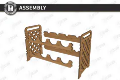 Wine Shelf Stand Laser Cut | Wine Bottle Holder | Wine Rack Product Image 3