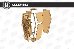 Wooden Halloween Coffin Candy Box Laser Cut | 3D Treat Box Product Image 4