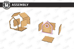 3D House Organizer Laser Cut | Storage Box | Village Cottage Product Image 2