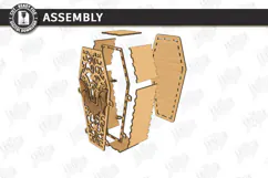 Wooden Halloween Coffin Candy Box Laser Cut | 3D Treat Box Product Image 4