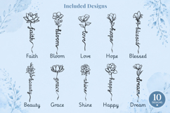 Floral Inspirational SVG Bundle - 10 Word Designs Product Image 2