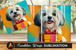 Cute Dog Holding Gift Box Illustration Product Image 1