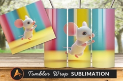 Cartoon Mouse Running Tumbler Png Ready Design Product Image 1
