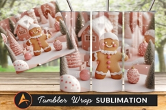 Festive Gingerbread Man In A Winter Landscape Tumbler Product Image 1