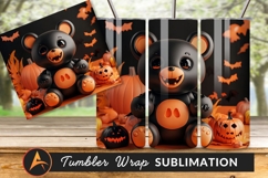 Halloween Bear Pumpkin Patch Tumbler Png Ready Product Image 1