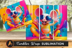 Cheerful Mouse Cartoon Character With Sunglasses Tumbler Product Image 1