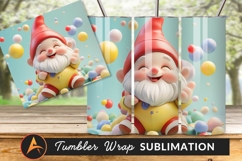 Happy Gnome Character Surrounded By Spheres Tumbler Product Image 1