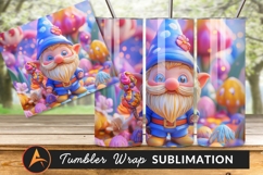 Cheerful Cartoon Gnome With Candy Lollipop Tumbler Png Product Image 1